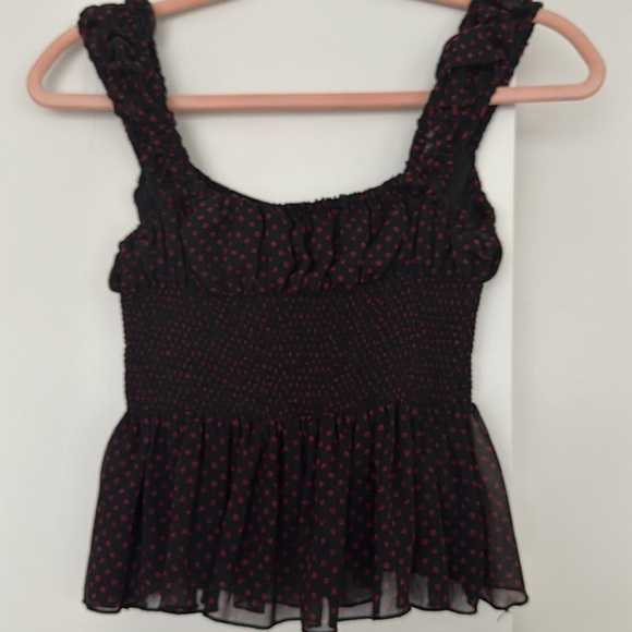 NWOT Urban Outfitters Black and Red Patterned Top - Picture 4 of 5